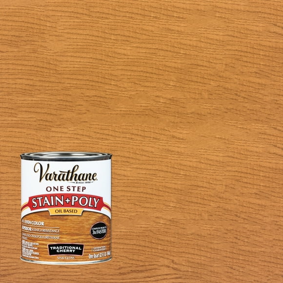 Traditional Cherry, Varathane Stain + Polyurethane Oil-Based, Semi-Gloss -225246H, Quart, 2 Pack