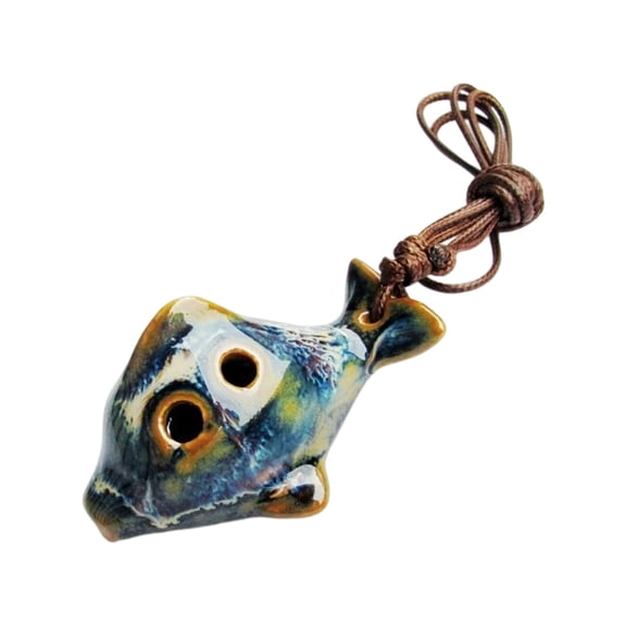 Traditional Chinese Ceramic Ocarina Wind Instrument Learning with Wax Rope