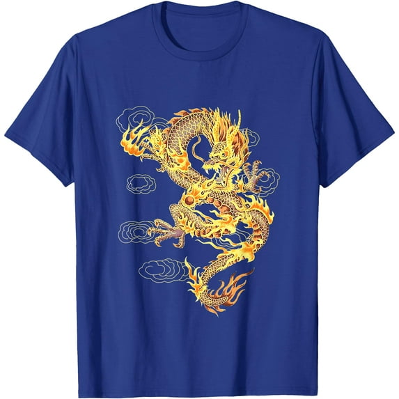 Traditional Chinese Dragon Symbol of Power and Strength Unisex T-Shirt for Men Women Kids Toddler,Royal Blue Color,Size 3T