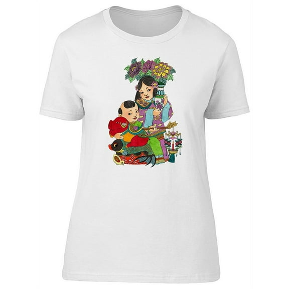 Traditional Chinese Graphic T-Shirt Women -Image by Shutterstock, Female Large
