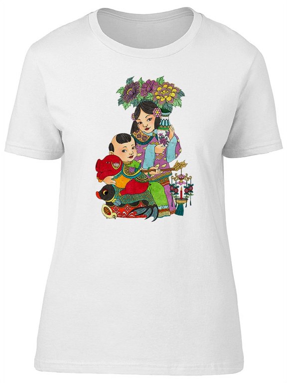 Traditional Chinese Graphic T-Shirt Women -Image by Shutterstock, Female Small