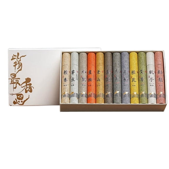 Traditional Chinese Incense Sticks Gift Set - 12 Aromatherapy Fragrance Tubes for Meditation, Relaxation, Home Scent, Mindfulness, Yoga, Zen, Cultural Gift for Women & Men