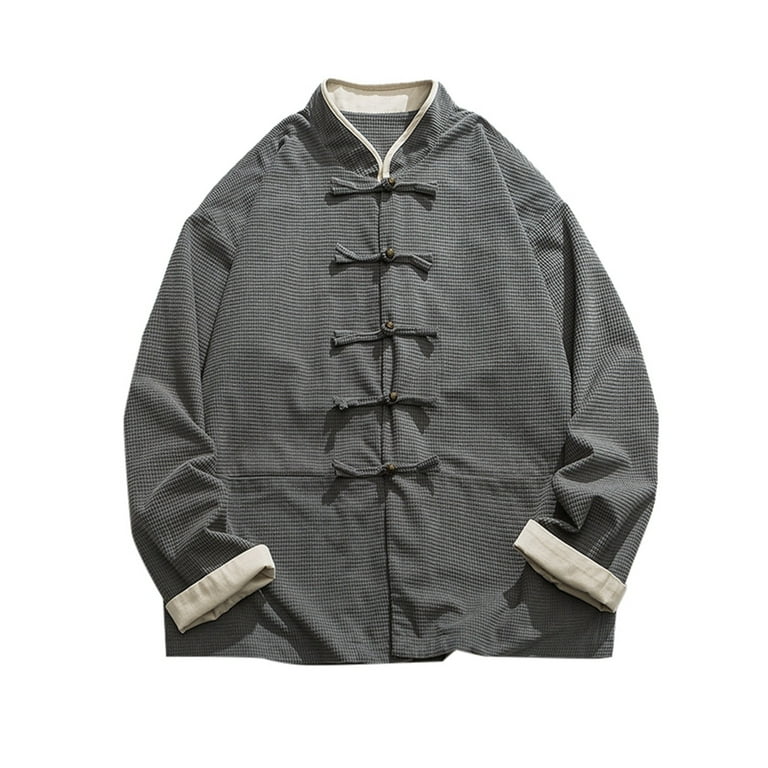 Traditional Chinese Mandarin Retro Men's Casual Jacket Long Sleeve