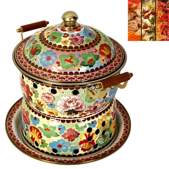 Traditional Chinese Old Beijing Copper Hot Pot, Hot Pot with Heat Resistant Handle, Capacity Pure Copper Cookware for Home Kitchen