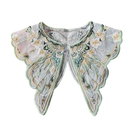 Traditional Chinese Pearl Tassels False Collar Embroidered Butterfly Flower Small Cloud Shoulder Yunjian Shawl