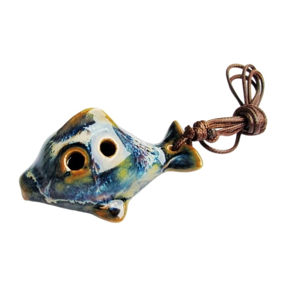 Traditional Chinese Styles Ceramic Ocarina 6 Holes Easy To Play Portable Wind Instrument With Wax Rope