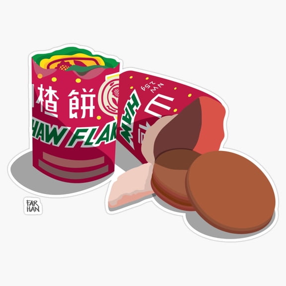 Traditional Chinese Sweet Berry Sheet Wafers Haw Flakes Childhood Snack Wrapper Decal For Notebook Sticker