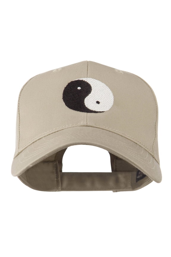 Traditional Chinese Symbol Yin and Yang Embroidered Cap - Khaki OSFM