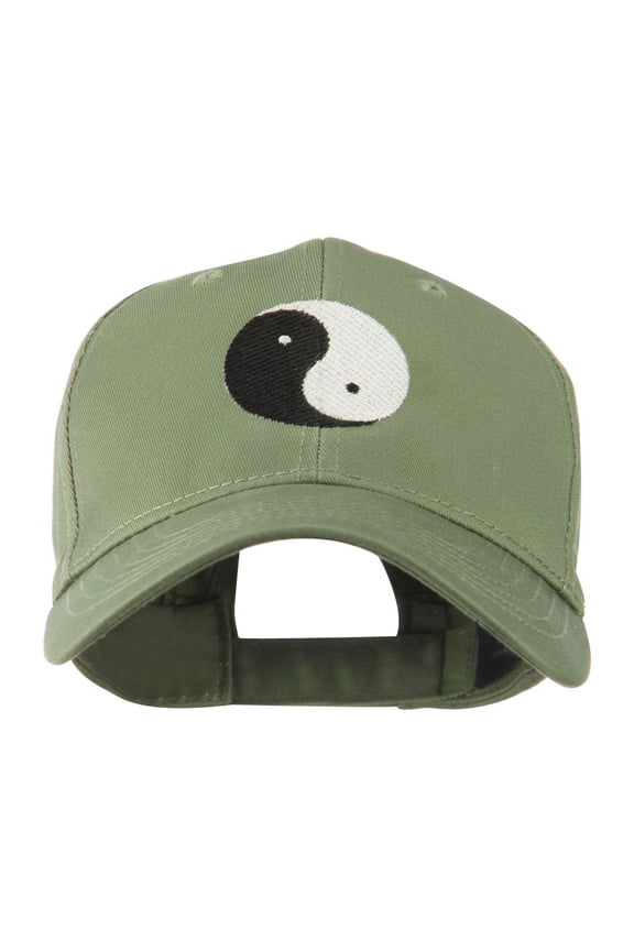 Traditional Chinese Symbol Yin and Yang Embroidered Cap - Olive OSFM