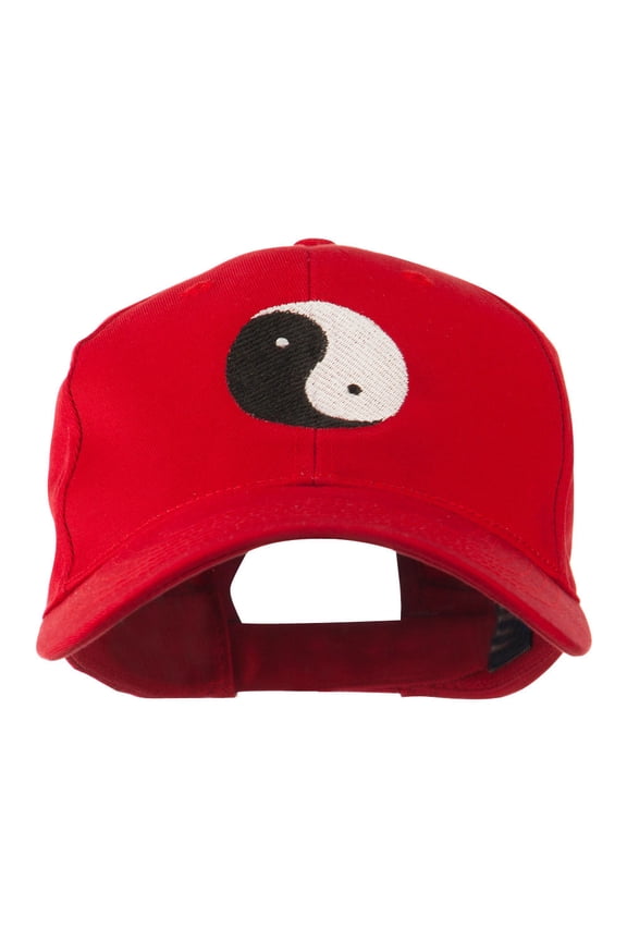 Traditional Chinese Symbol Yin and Yang Embroidered Cap - Red OSFM
