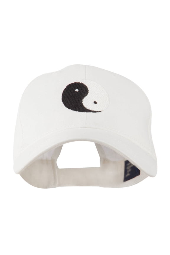 Traditional Chinese Symbol Yin and Yang Embroidered Cap - White OSFM