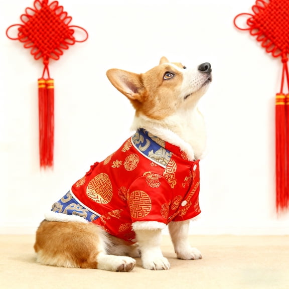 Traditional Chinese Tang Style Two-Legged Cat Outfit With Buttons Elegant Festive Pet Clothing(Pattern A-L)