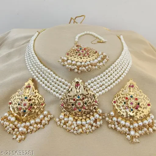 Traditional Choker Necklace Set Jewelry /Indian Women Jewellery Gold Plated Fashion Jewelry/Wedding Wear Bridal
