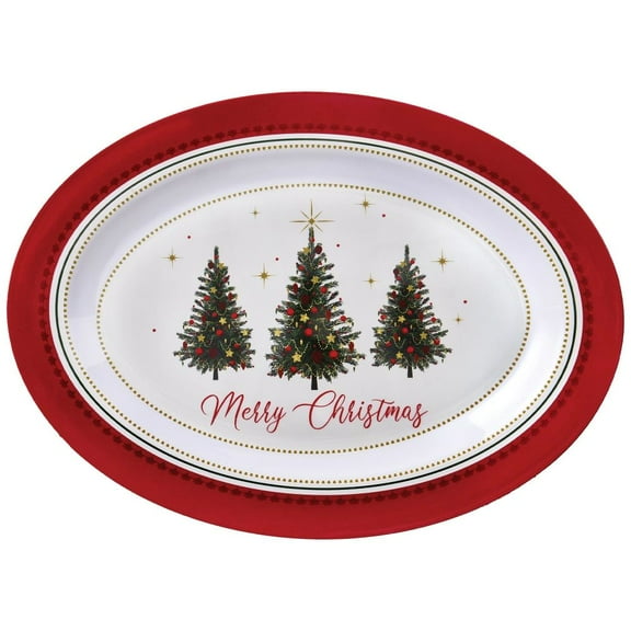 Traditional Christmas 19-inch Melamine Serving Platter