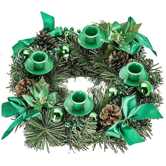 Traditional Christmas Advent Wreath. For Advent Calendar Season Candle Holder –Centerpiece Décor – Advent Candle Holder and X-mas Candles Decorations 12inch H