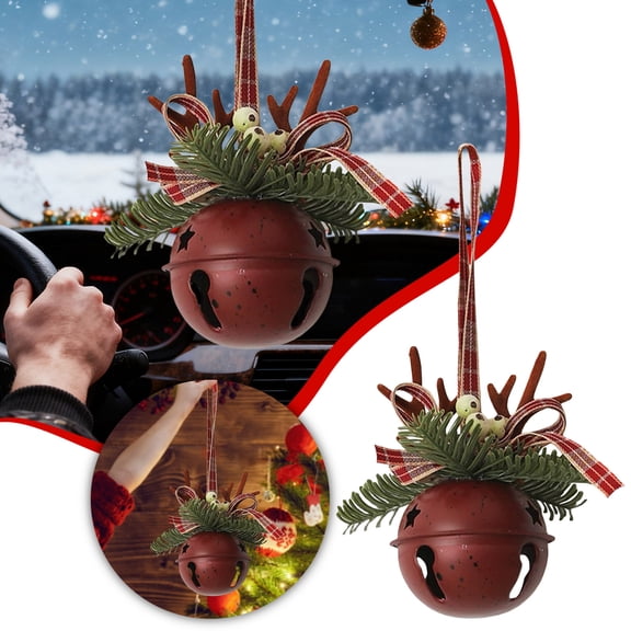 Traditional Christmas Jingle Bells, Metal Sleigh Bell Ornaments in Red, White, Green for Tree, Wreath and Window Decor