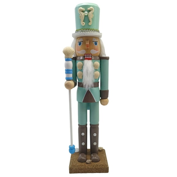 Traditional Christmas Nutcrackers King Sculpture Beach Coastal Themed Home Art Decors Classical Soldier Statue Gift