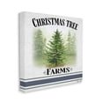 thumbnail image 1 of Traditional Christmas Tree Blue Farm Stripe Holiday Gallery-Wrapped Canvas Print Wall Art, 17x17, 1 of 5