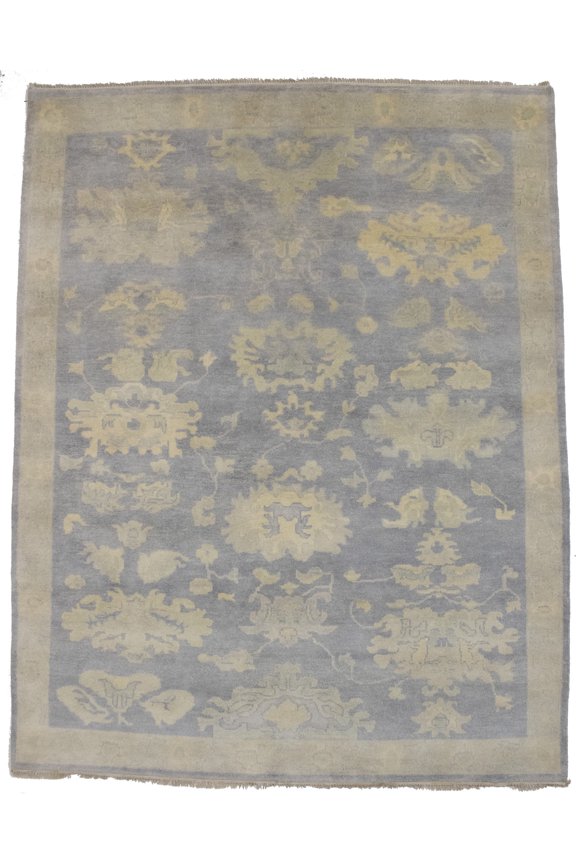 Traditional & Classic Muted Grey Oushak Chobi 8X10 Oriental Area Rug Carpet