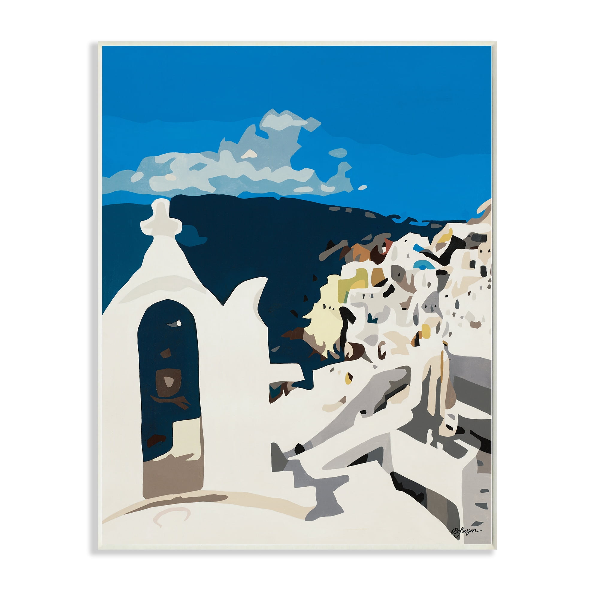Traditional Coastal Architecture Cityscape Abstraction 13 in x 19 in Framed Painting Art Print, by Stupell Home Décor