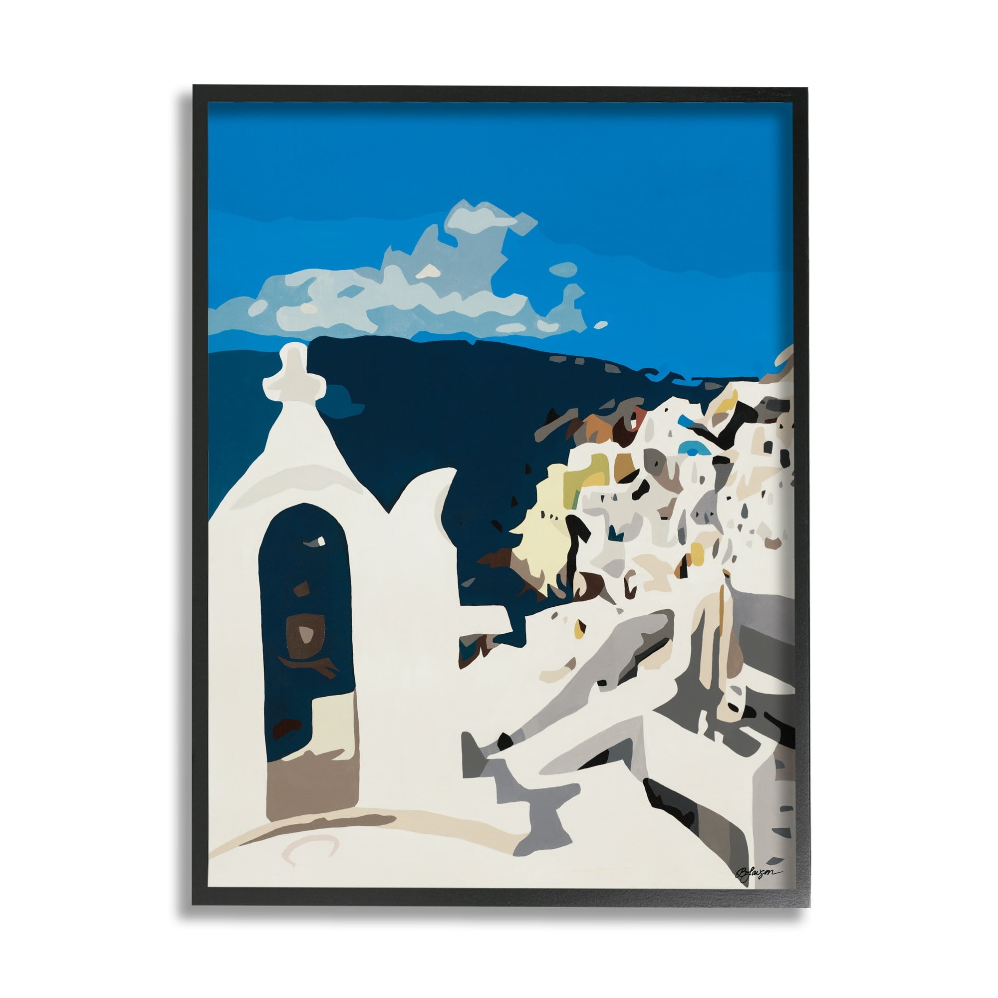 Traditional Coastal Architecture Cityscape Abstraction 24 in x 30 in Framed Painting Art Print, by Stupell Home Décor
