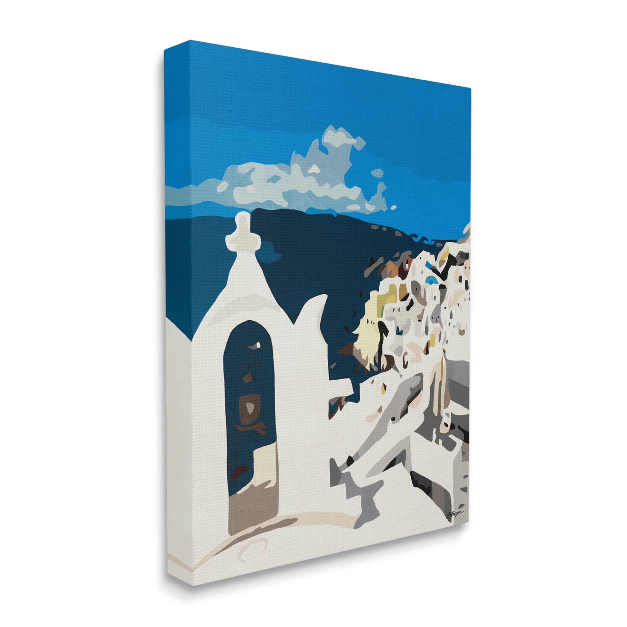 Traditional Coastal Architecture Cityscape Abstraction 36 in x 48 in Painting Canvas Art Print, by Stupell Home Décor