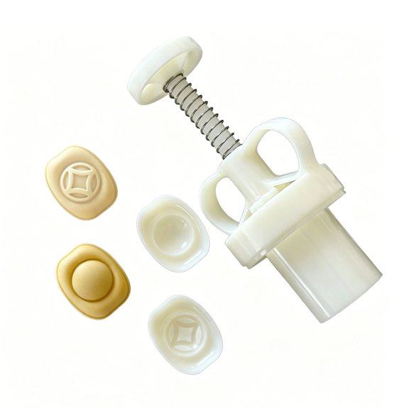 Traditional Coin And Ingot Shape Mooncakes Molds Nontoxic Plastic Hand Press Baking Tool For Chinese Autumn Festival
