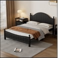 thumbnail image 1 of Traditional Concise Style Black Solid Wood Platform Bed, 1 of 5