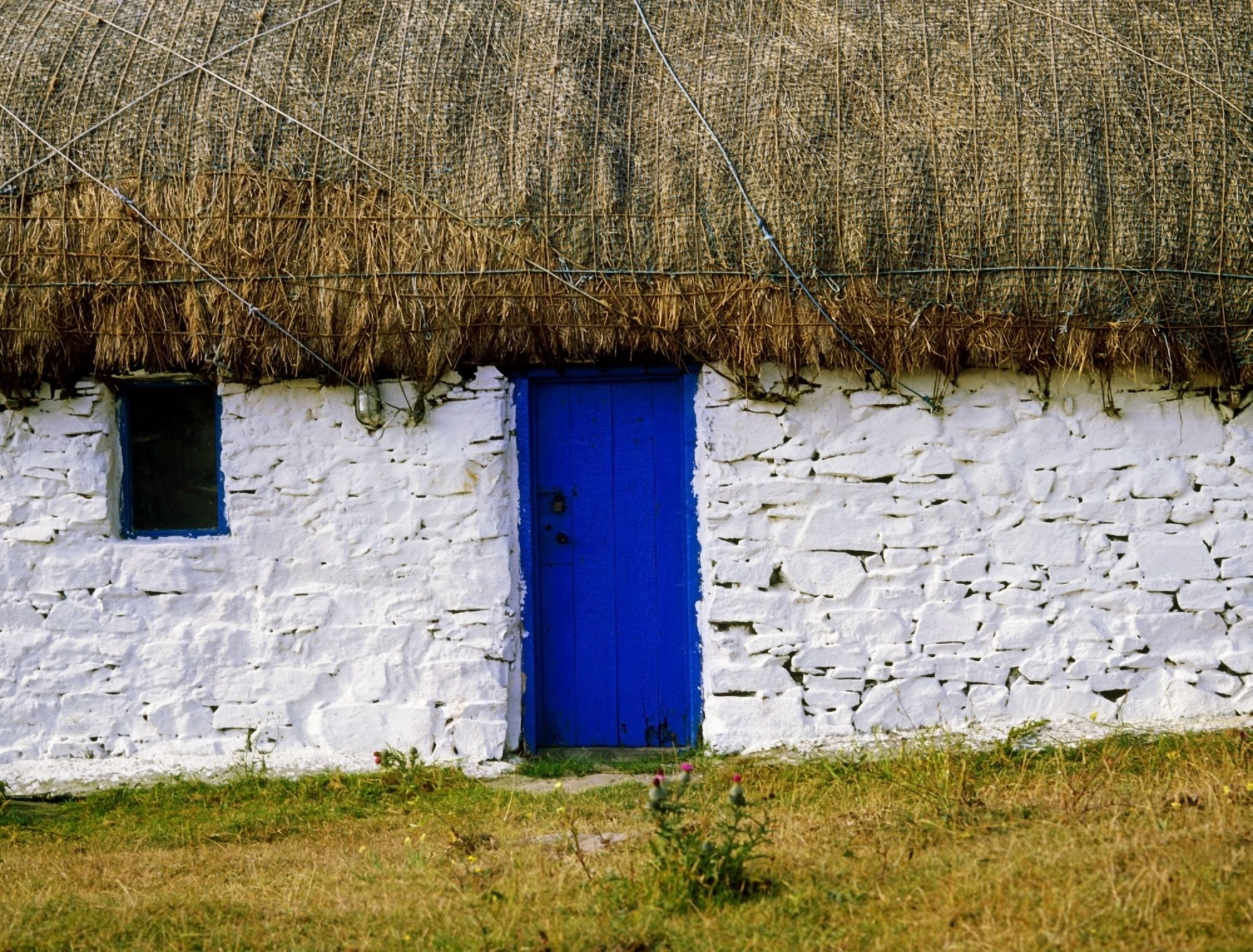 Traditional Cottages Co Galway Ireland Canvas Art - The Irish Image Collection Design Pics (34 x 26)
