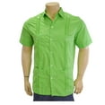 thumbnail image 1 of Traditional Cotton Blend Guayabera Men’s Short Sleeve Shirt (Lime, XX-Large), 1 of 2