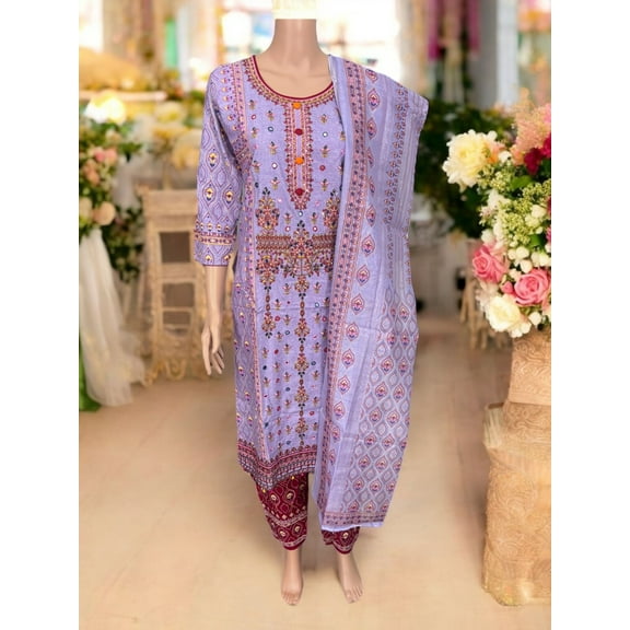 Traditional Cotton Designer Salwar Kameez Suit, Cultural Wear for Women, 217