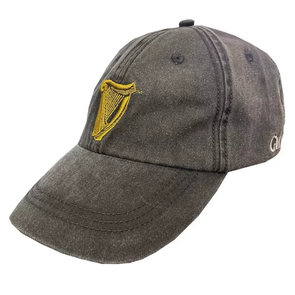 Traditional Craft Ireland Black Guinness Harp Washed Baseball Cap for Men