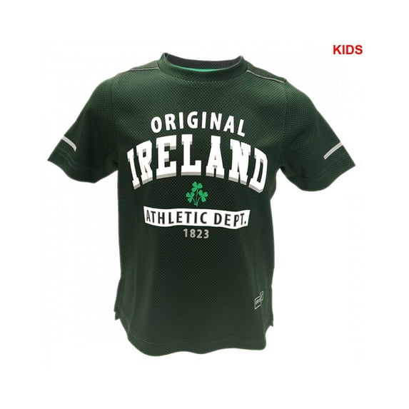 Traditional Craft Lansdowne Ireland Kids Athletic Performance Bottle Green Tee 100% Polyester Short Sleeve T-Shirt