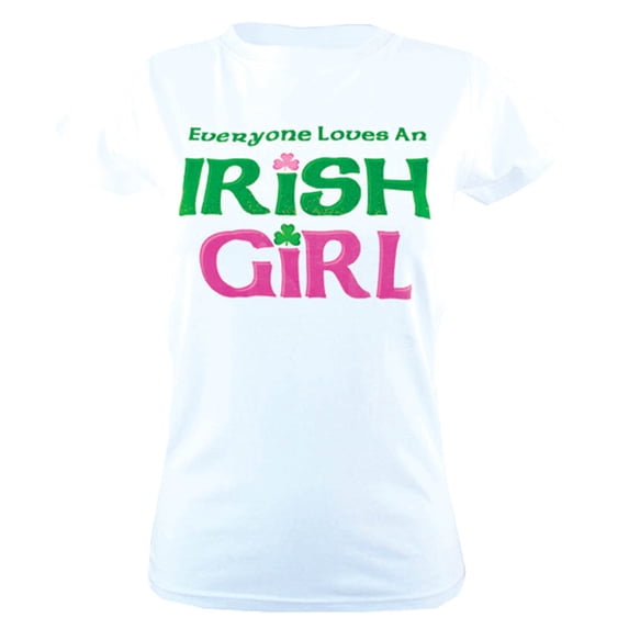 Traditional Craft Limited Women's White Irish Girl T-Shirt (XSmall)
