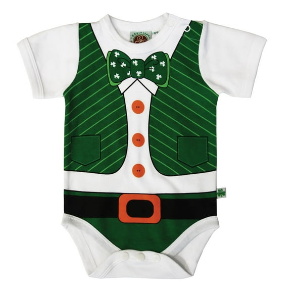 Traditional Craft Ltd. Baby Boy Leprechaun Short Sleeve Onesie Babies Bodysuit