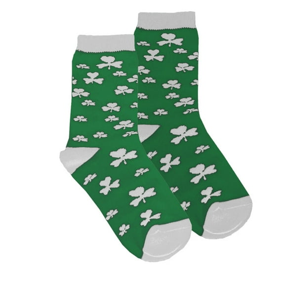 Traditional Craft Ltd. Green Shamrock Kids Socks - 75% Cotton