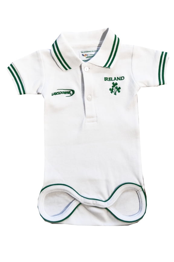 Ltd. White Ireland Baby Boy's White Polo Style Onesie Vest