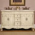 thumbnail image 1 of Traditional Cream Marfil Marble Bathroom Vanity- Double Sink - 58 in. Wide, 1 of 1