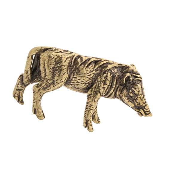 Traditional Cultural Art Brasses Boar Sculpture Fengshuis Miniature Pigs Figurine Fengshuis Decors Piece