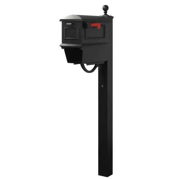 Traditional Curbside Mailbox with Newspaper Tube and Springfield Mailbox Post