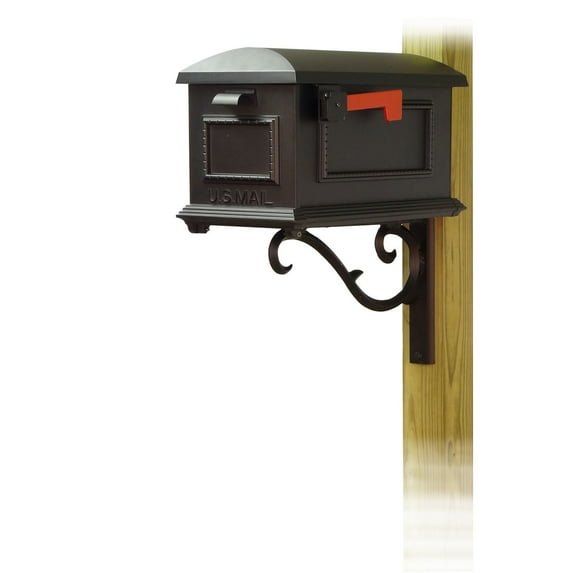 Traditional Curbside Mailbox with Sorrento front single mailbox mounting bracket