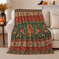 thumbnail image 1 of Traditional Damask Floral Artwork Design Ornate Deep Red, Cozy Botanical Garden Scene, Warm Flannel Blanket for Sunroom and Reading Nook, Garden Lovers Valentine's Day Gift, Artistic Home Decor, 1 of 9