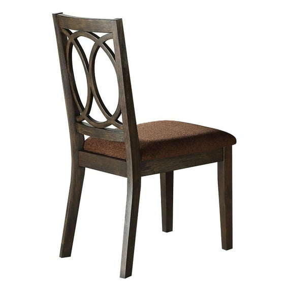 Traditional Design Espresso Dining Room Set Of 6 Chair Padded Seat Tapered Legs