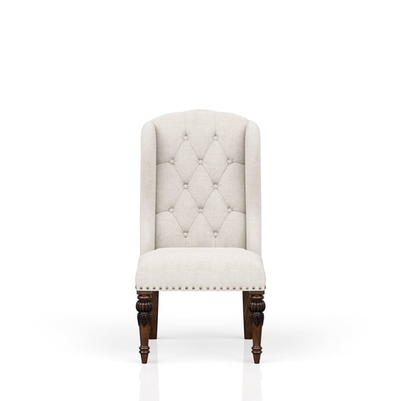 Traditional Design Upholstered Wing Chair / Perfect for Formal Dinners