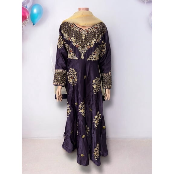 Traditional Designer Gown Set with Pant and Dupatta, Cultural Wear for Women,10