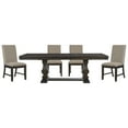 thumbnail image 1 of Traditional Dining 5pc Set Double Pedestal Table 4 Chairs Oak Veneer Furniture Rustic Brown Finish, 1 of 7