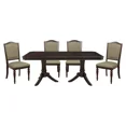 thumbnail image 1 of Traditional Dining Set 5pc Extendable Table and 4 Side Chairs Classic Dark Cherry Finish Wooden Furniture, 1 of 7