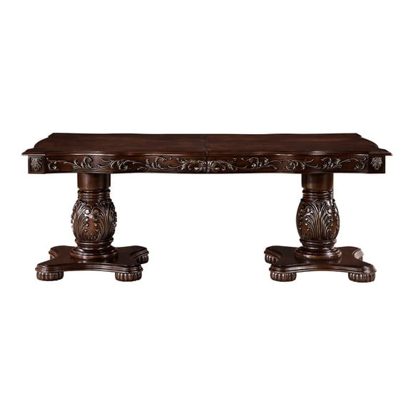 Traditional Dining Table | Extendable for 8 Seats in Dining Room | Birch Veneer and Engineered Wood | Solves Space Problem for Large Gatherings