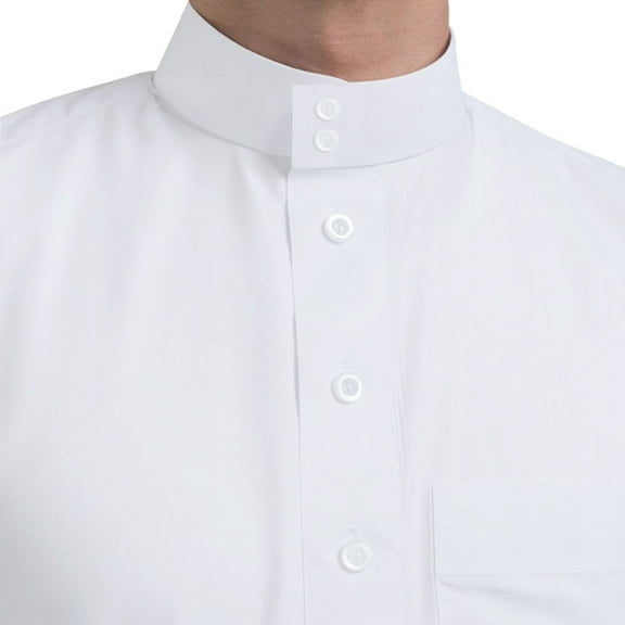 Al Haramain – Mens Saudi Style Thobe Classic - Full Length Long Sleeve Islamic Thobe - White (52/Small)