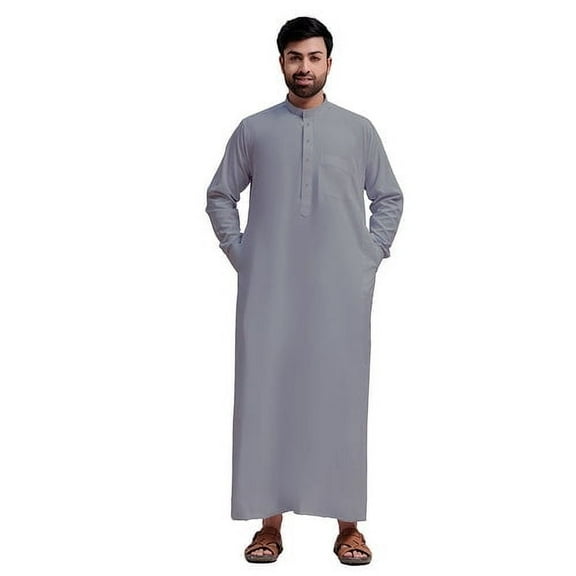 Traditional Dishdasha – Mens Saudi Style Thobe Classic - Full Length Long Sleeve Islamic Thobe